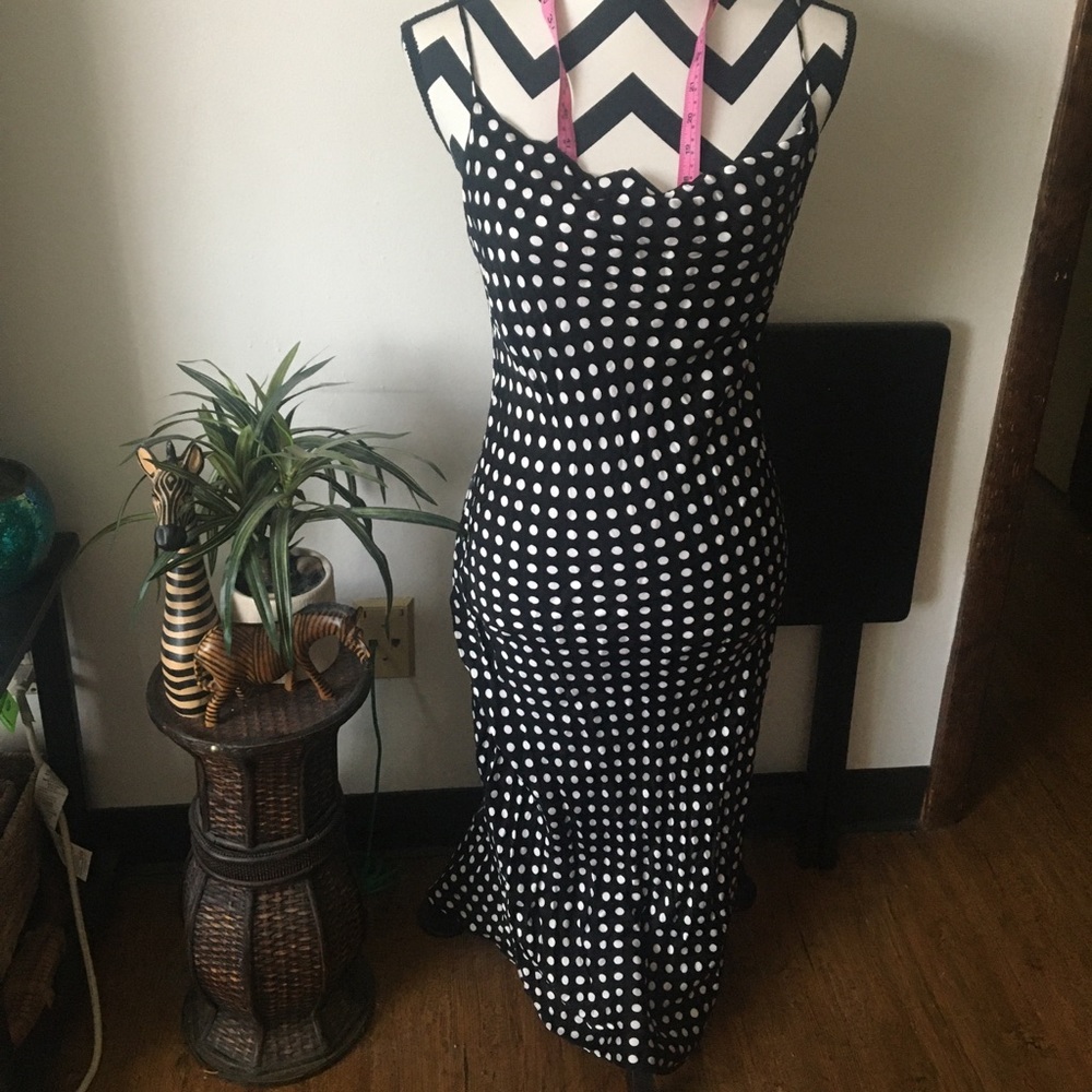 Zara polka dot midi slip dress size Small